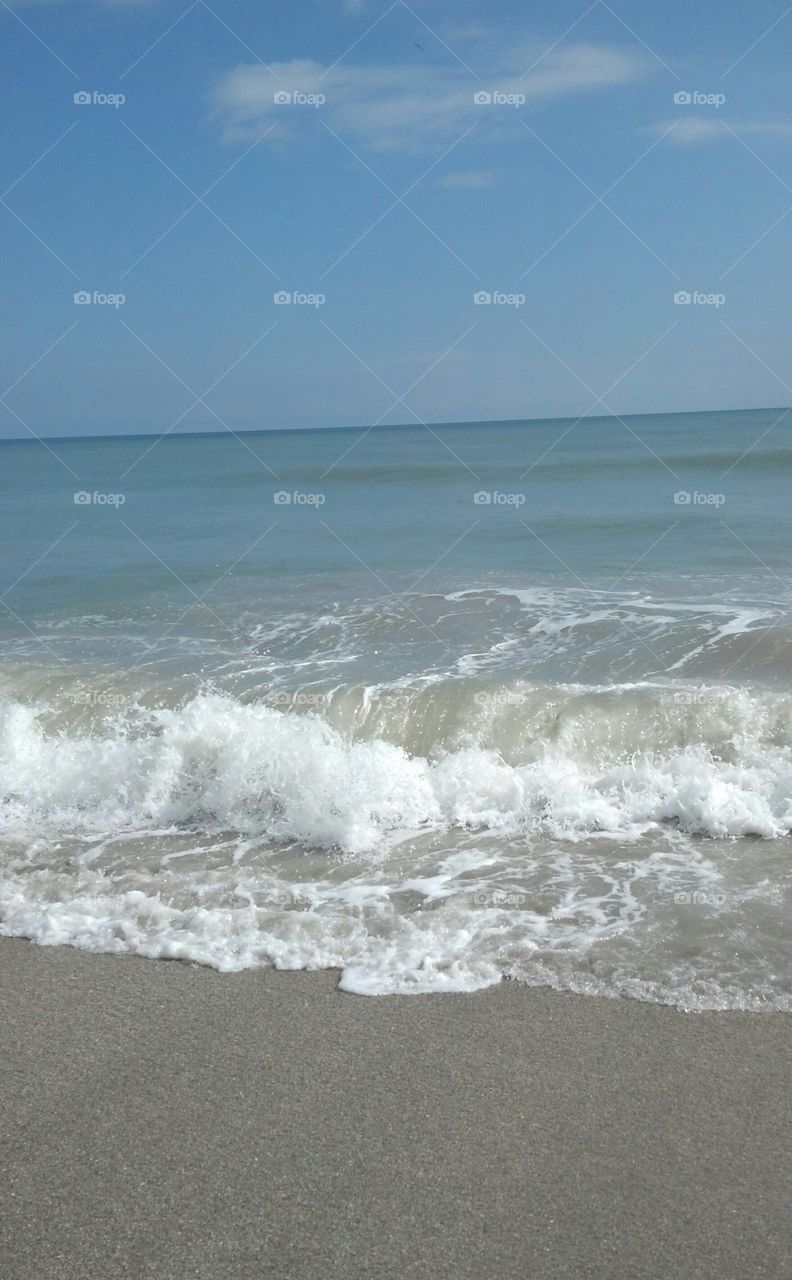 Waves crashing on Beach
