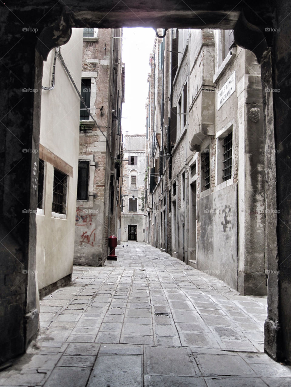 street alley venice cobbles by jeanello