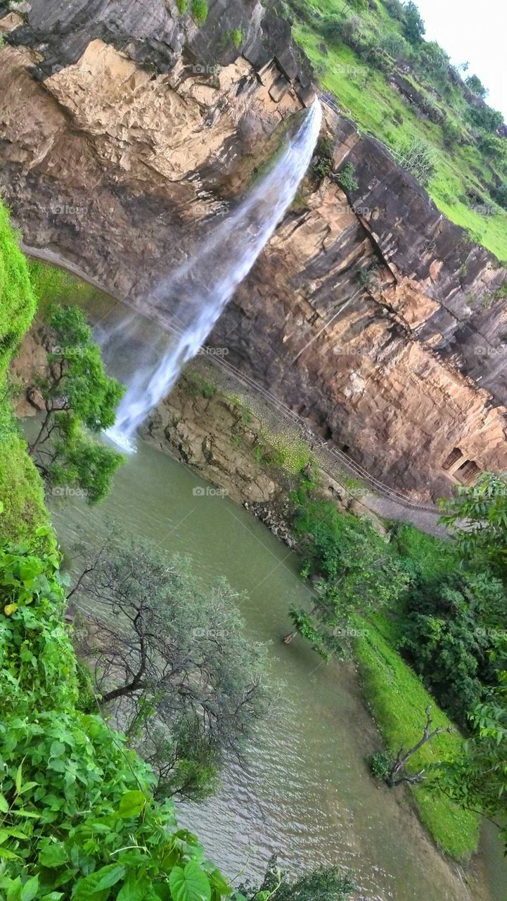 Waterfall at the Ajanta caves