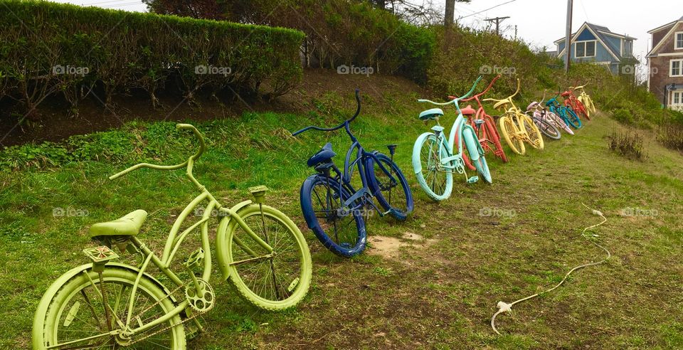 Colorful Old Bicycles