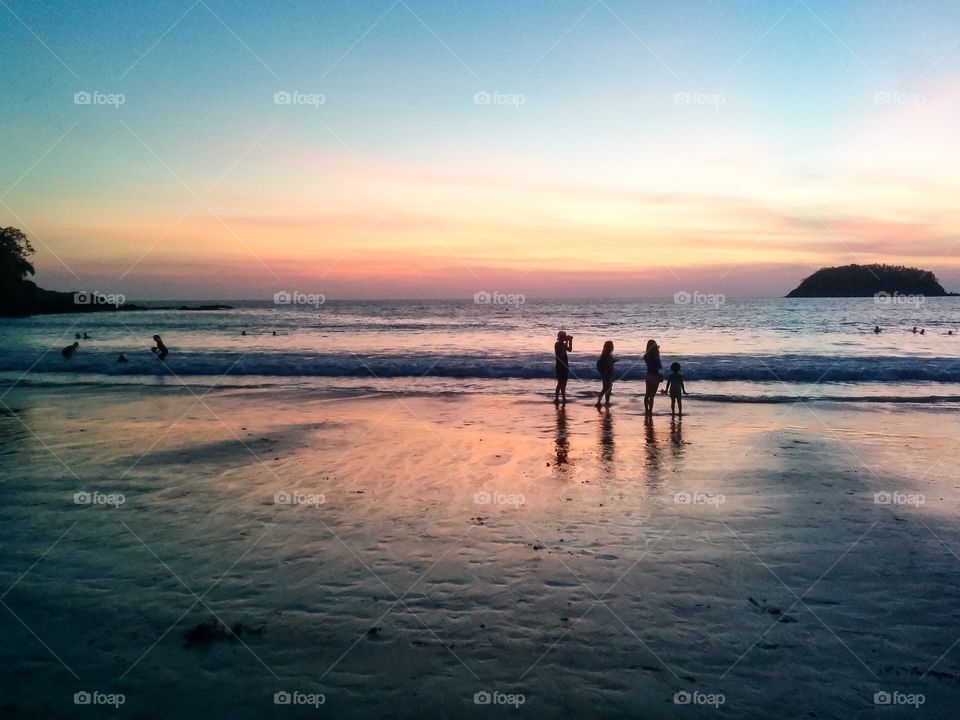 Family enjoying at beach