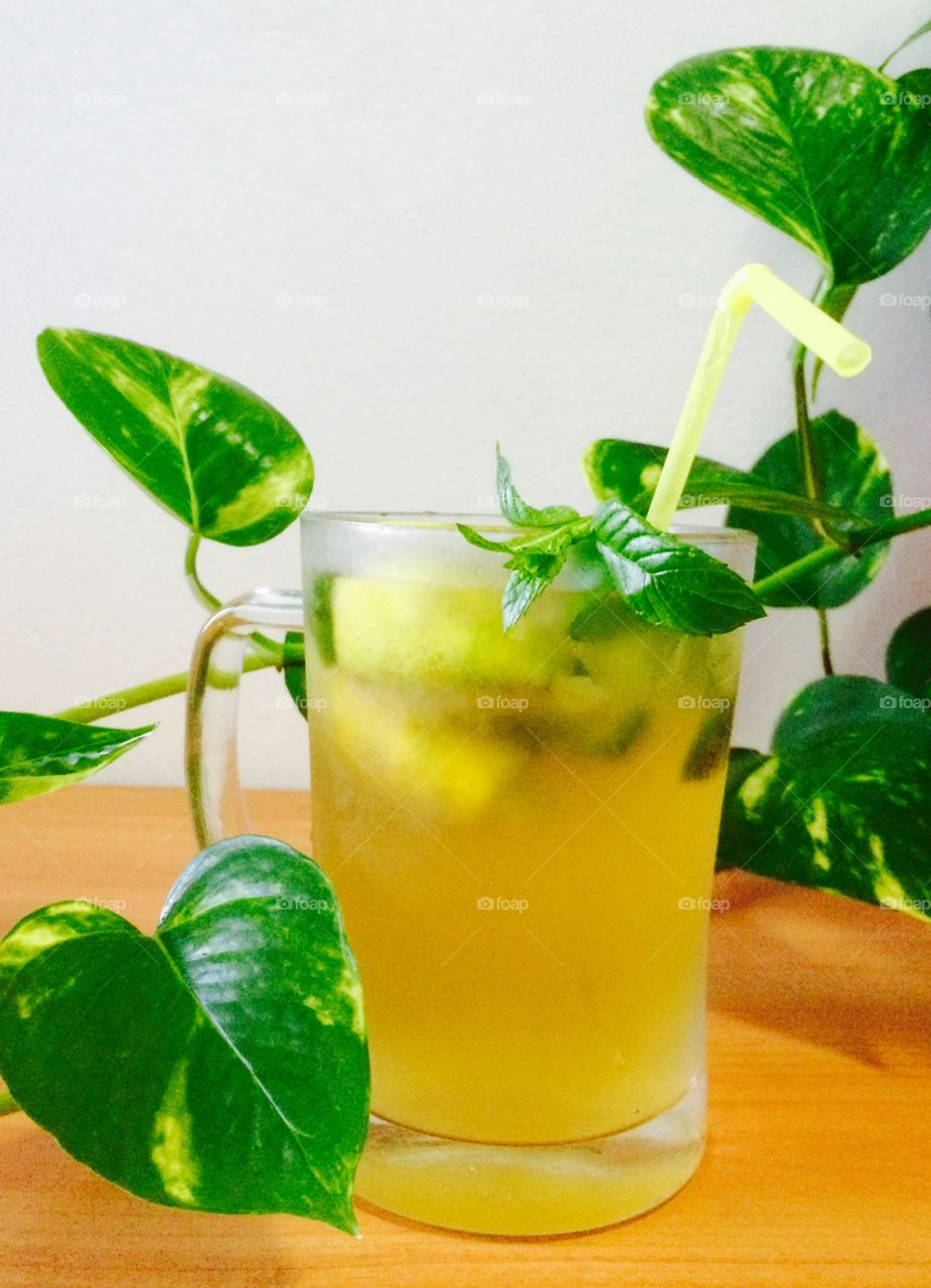 Homemade  cool drink Mojito. I made this refreshing drink; Mojito at home. Tasty cocktail ever! 👍😊