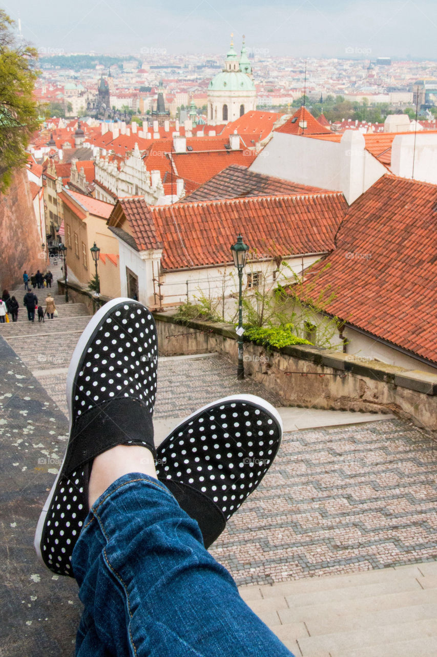 Polka dot shoes in Prague 