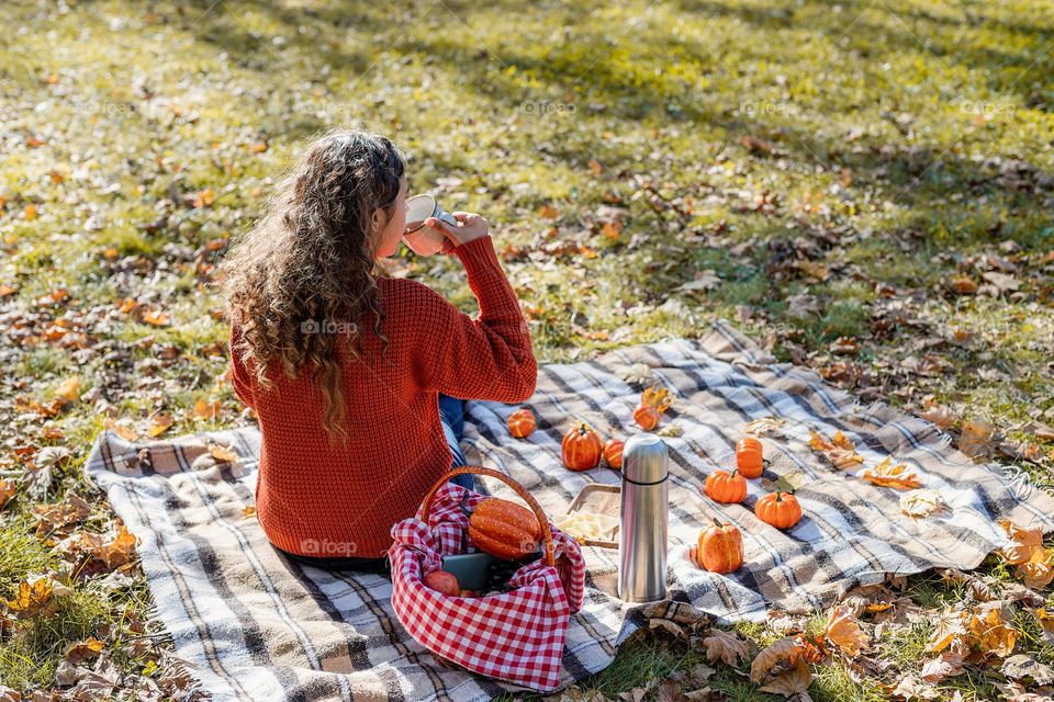 woman on picnic