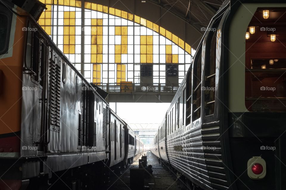 Classic central train station in Thailand