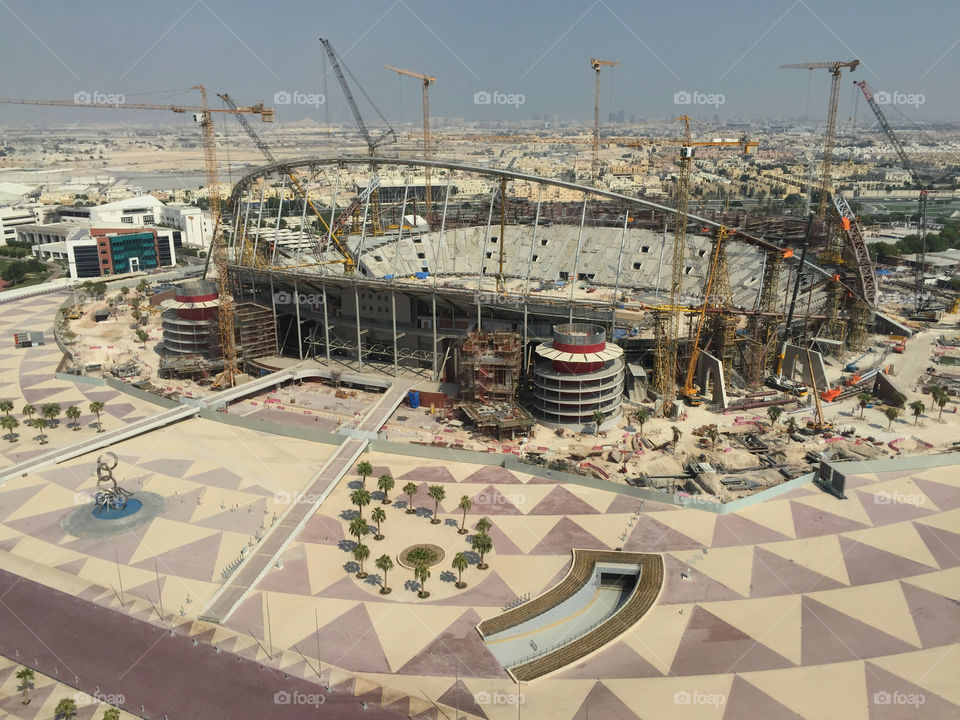Doha khalifa stadium construction site