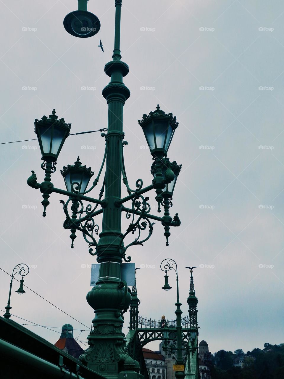 the lighting from the liberty bridge, Budapest