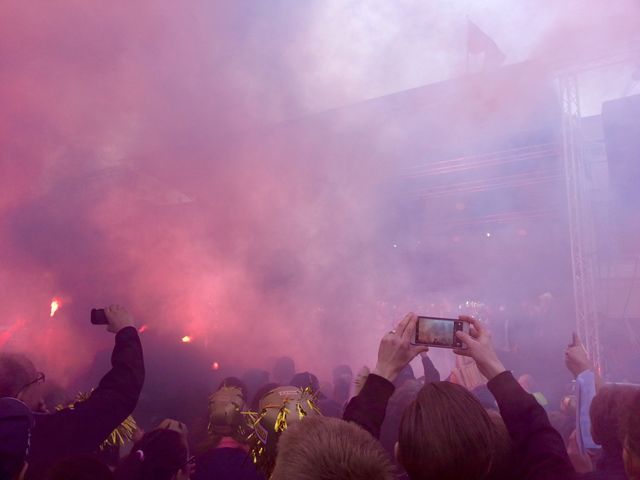 Celebrating victory 