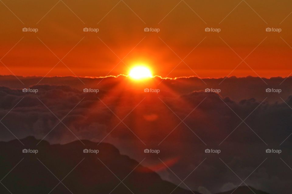 sunrise over Haleakala Crater on Maui