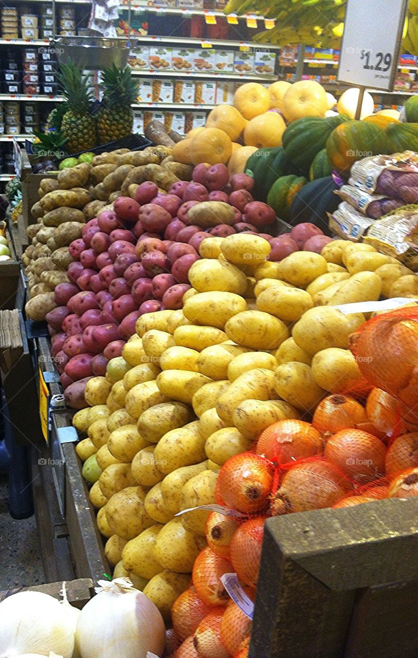 Vegetables on display