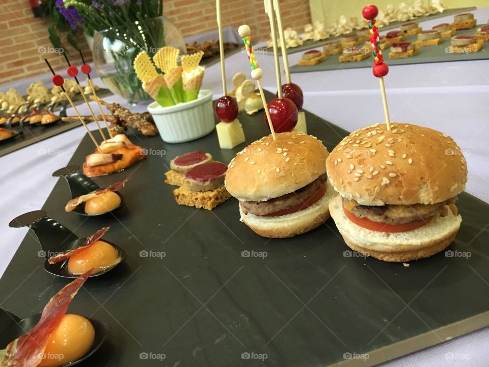 Mini food and hamburgers 