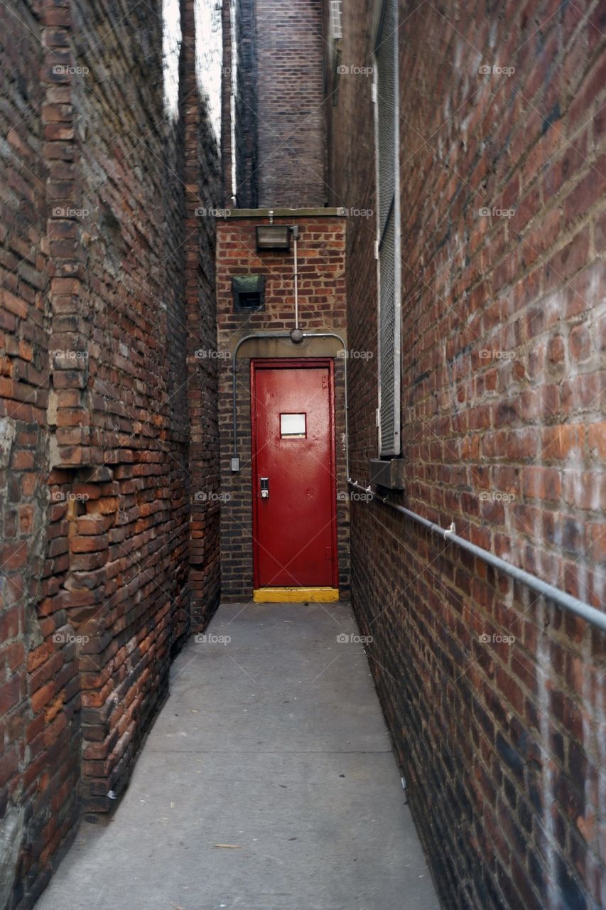 Red door in the alley