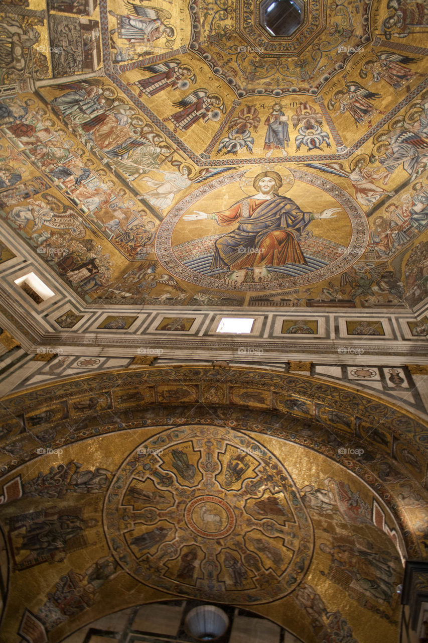 Ceiling, Church, Religion, Architecture, Art