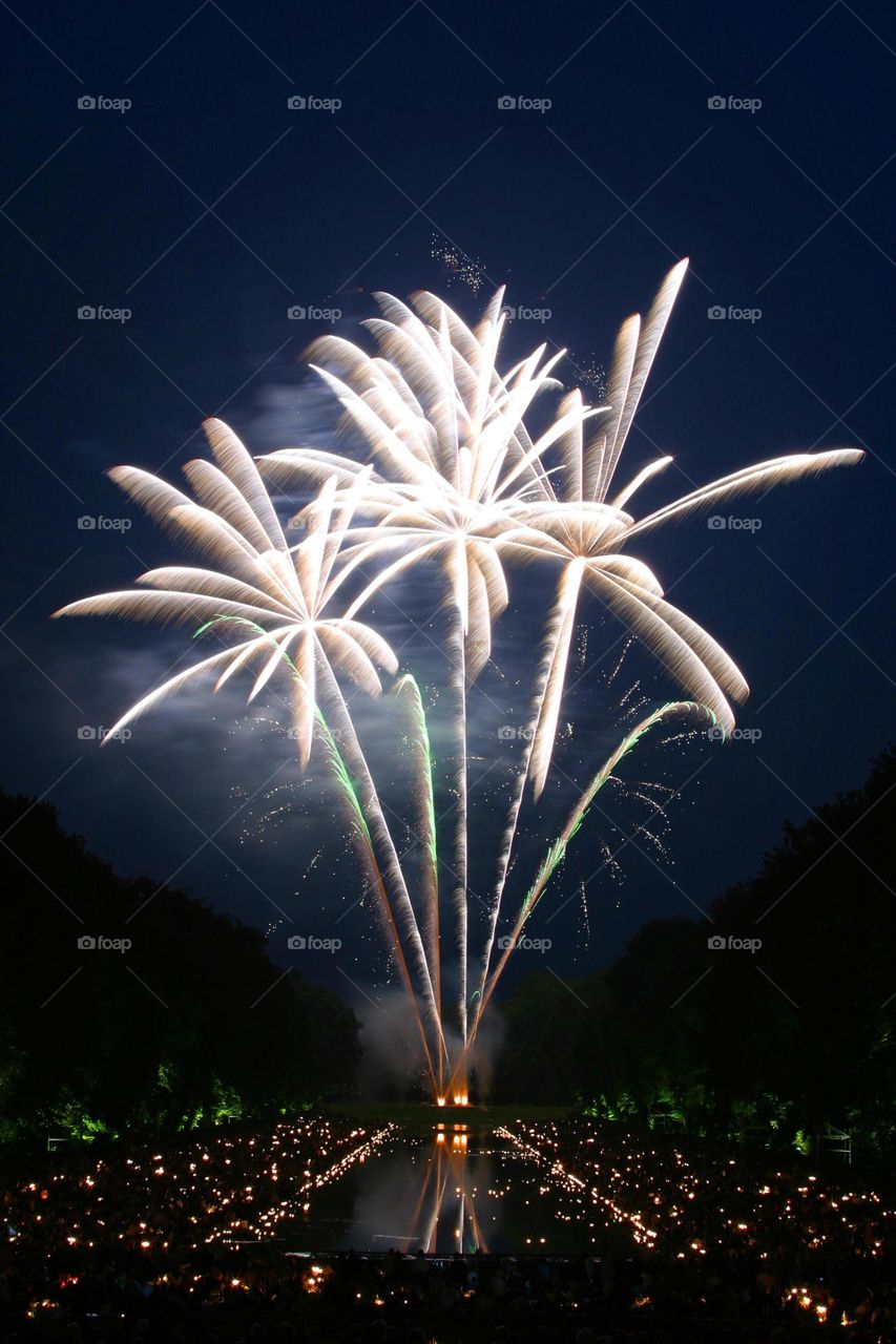 Fireworks are a class of low explosive pyrotechnic devices used for aesthetic and entertainment purposes.