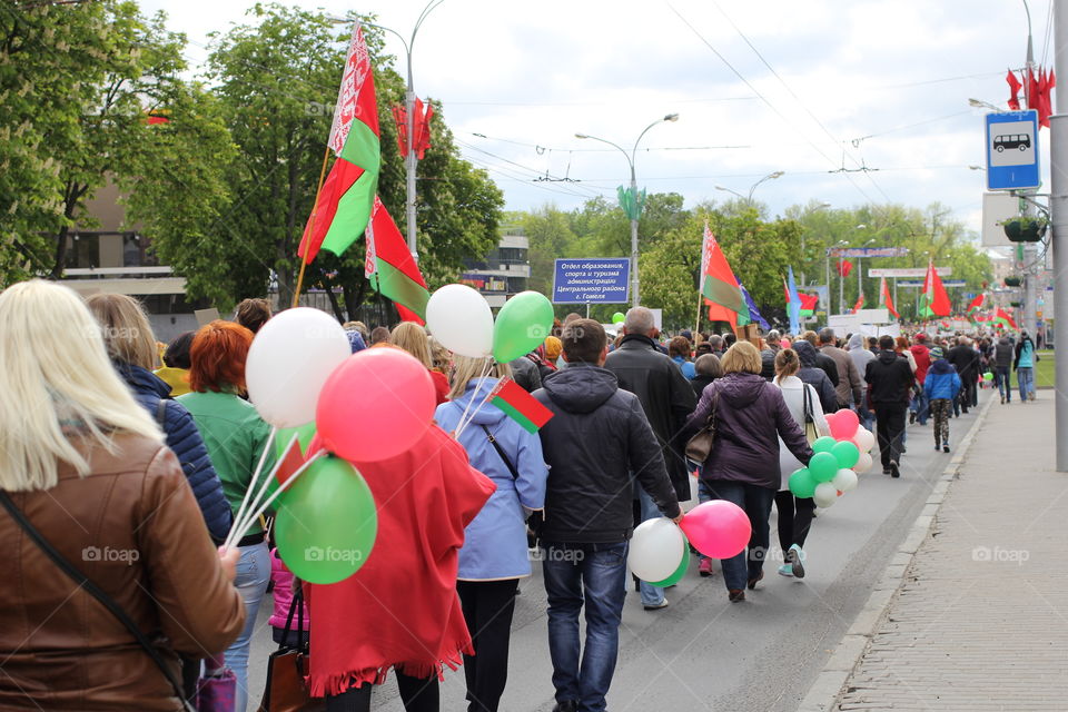 A parade dedicated to the Victory Day. May 9, 2017. Belarus, Gomel. Reportage photo.