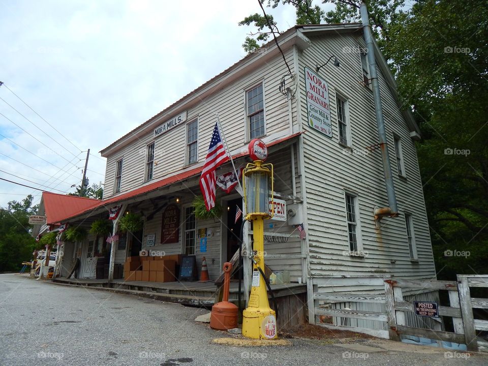 Historical Nora mill Granary outside of Helen Georgia