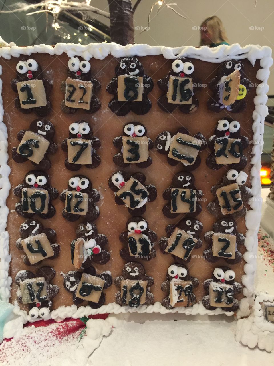 Gingerbread advent calendar at Hyatt Regency Hotel