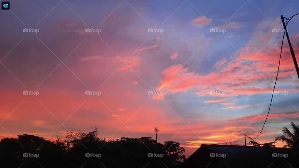 In the afternoon, Kacung Village, Last Year in the Sky of West Bangka, Sumatra, Indonesia