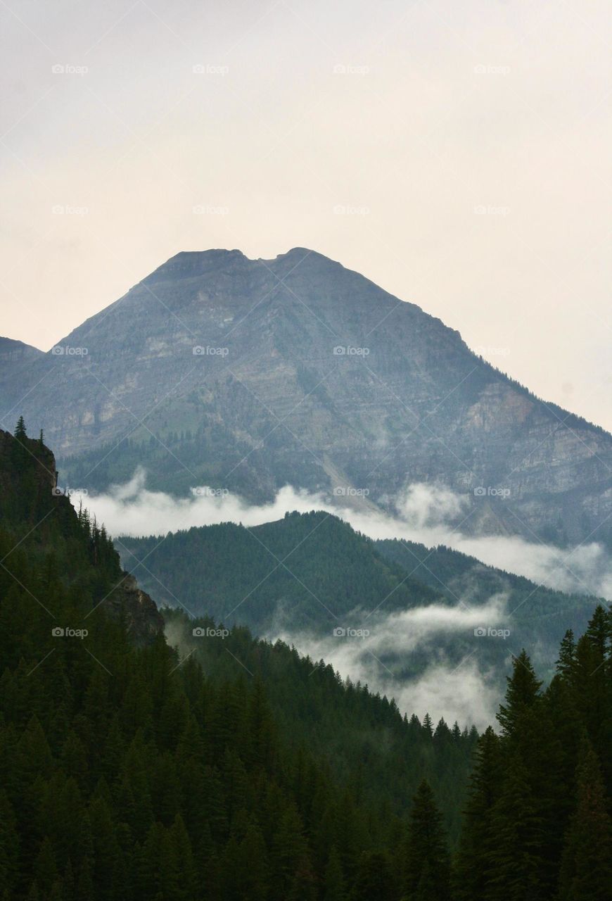 Foggy brisk Utah mountains 