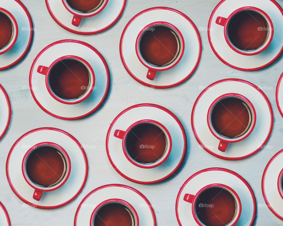 Full frame shot of tea cup and saucer