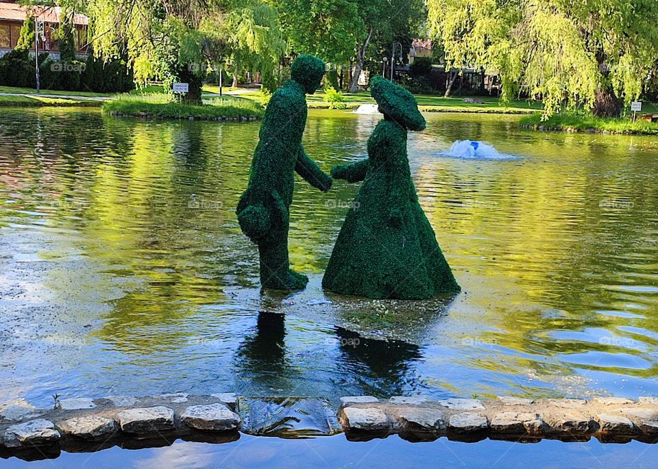 Impressive Lake Statue, Razlog, Bulgaria