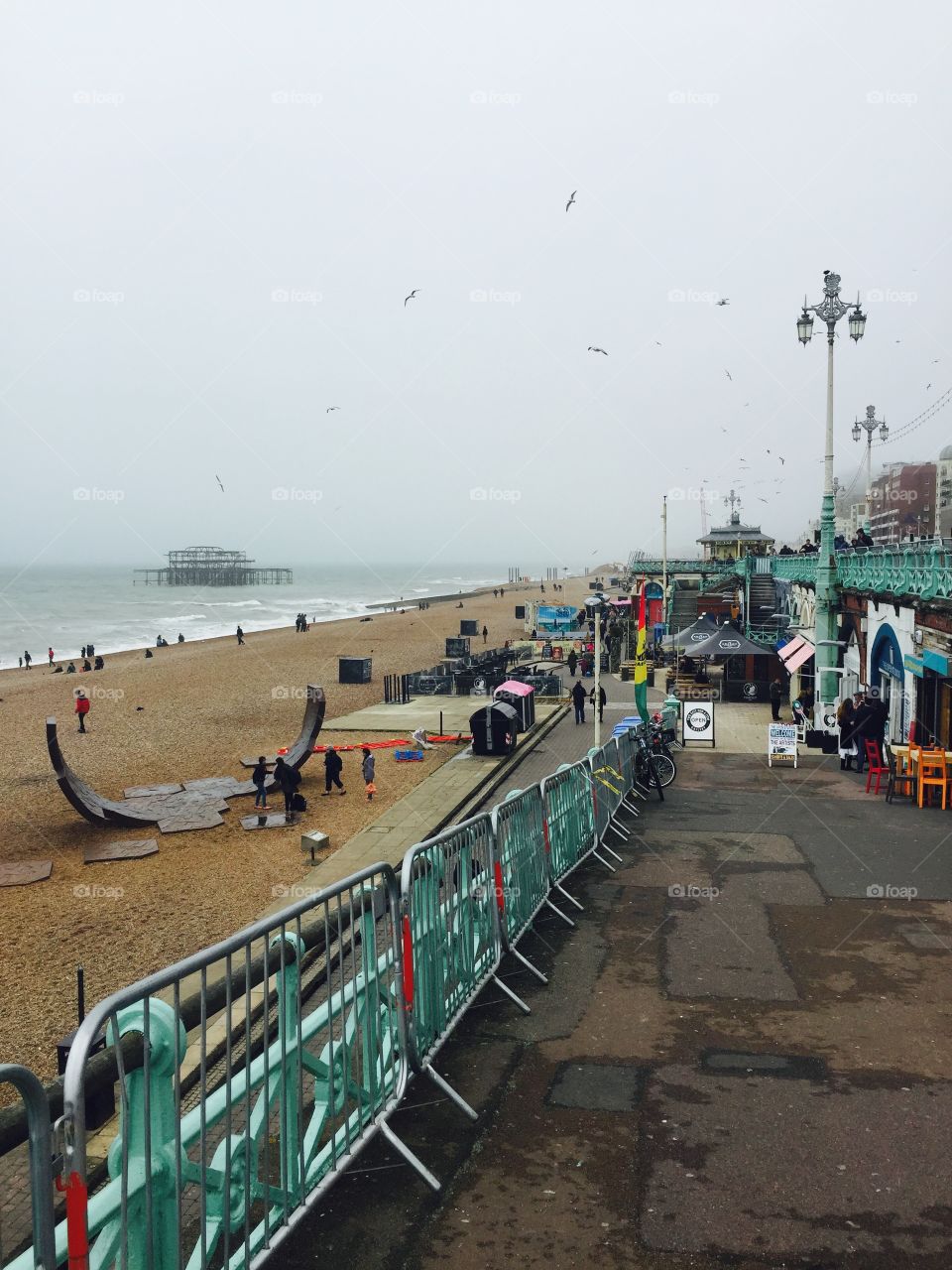 Rainy Brighton. Sea mist 