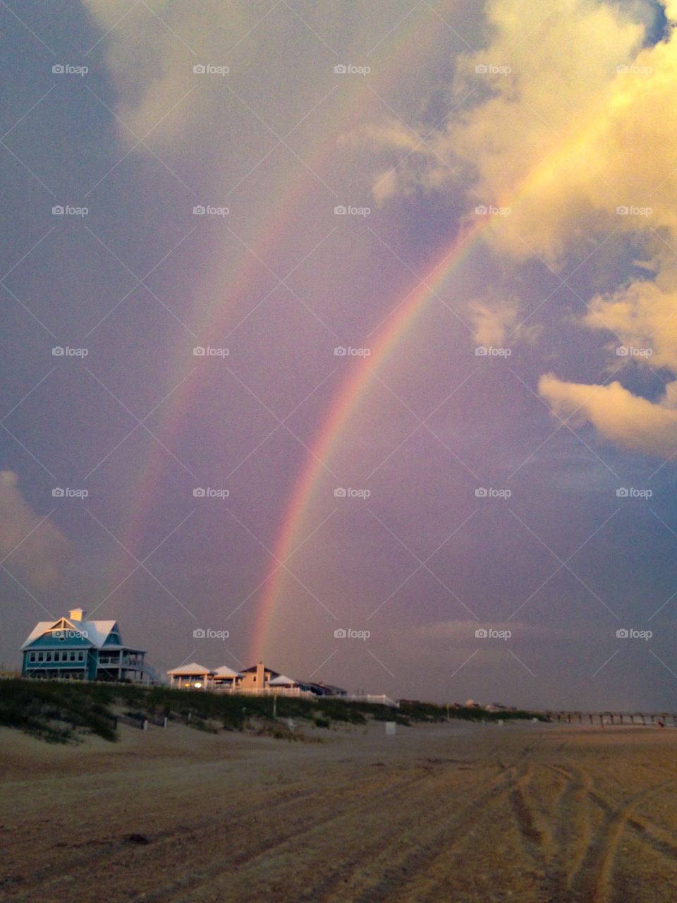 Double rainbow Atlantic beach '18