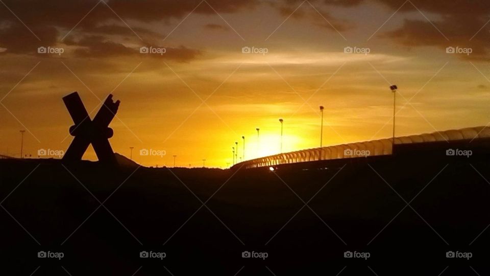 Sunset at the frontier