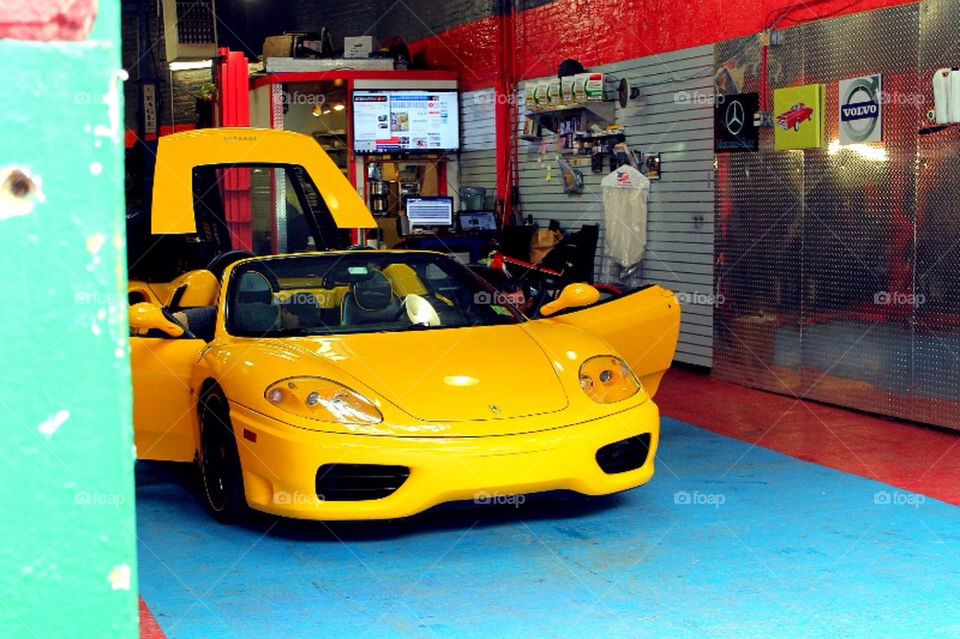 Yellow Porsche in NYC