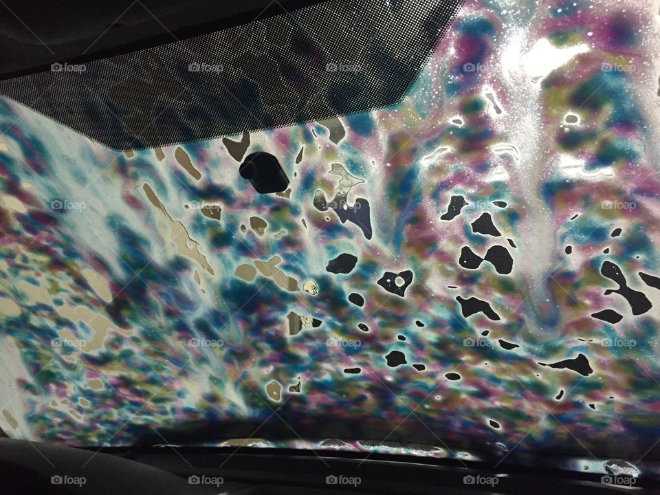 Windshield during car wash