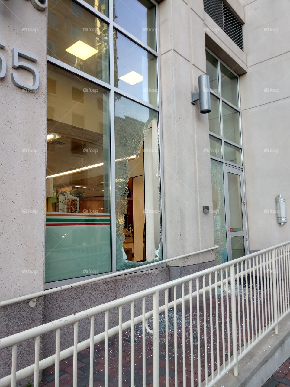 broken glass from riots