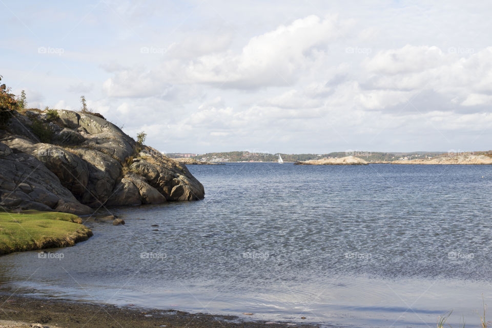 Beach and cliffs on the Swedish west coast 