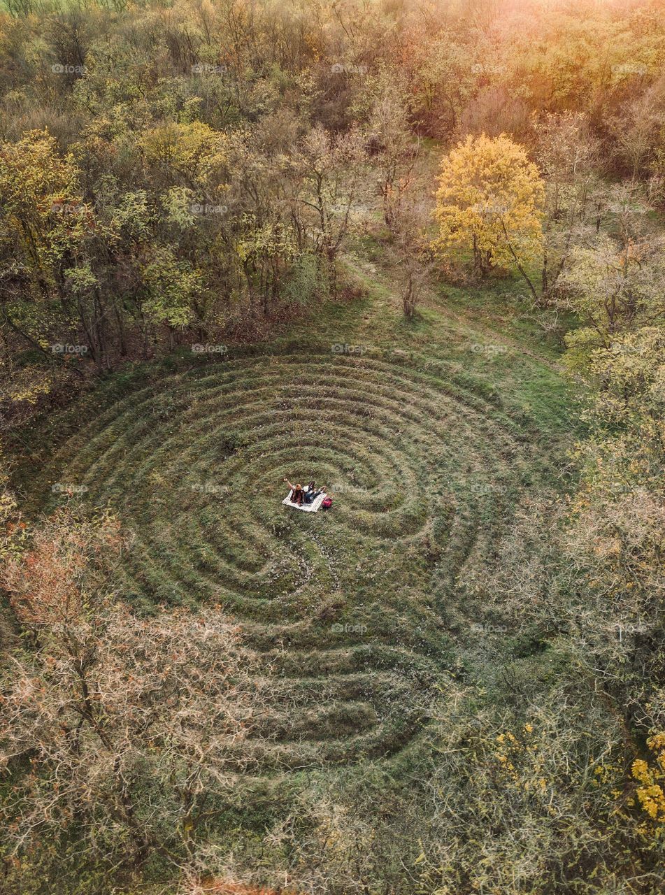 Round like the Chartres Labyrinth. 
