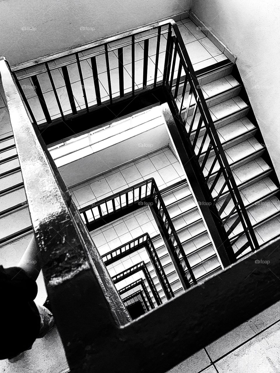 BirdsEye top Angle View
Downstairs black and white photo