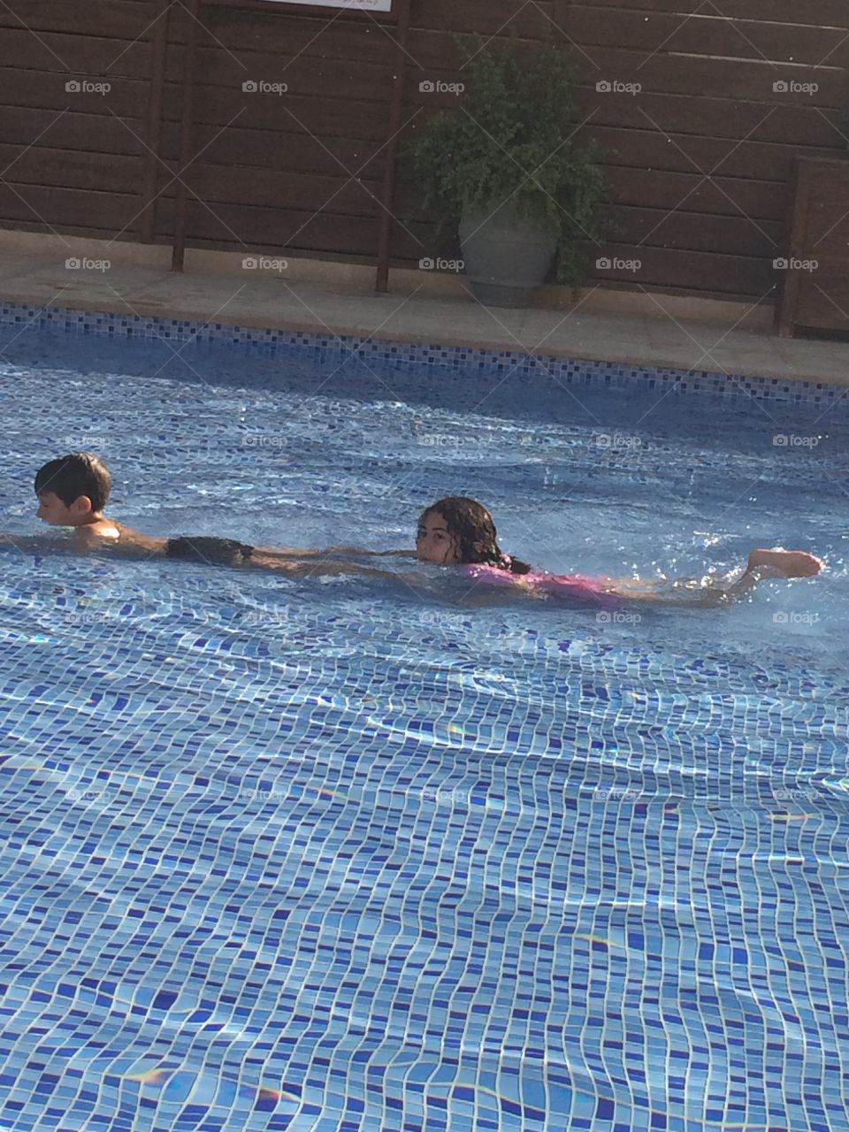 Kids swimming