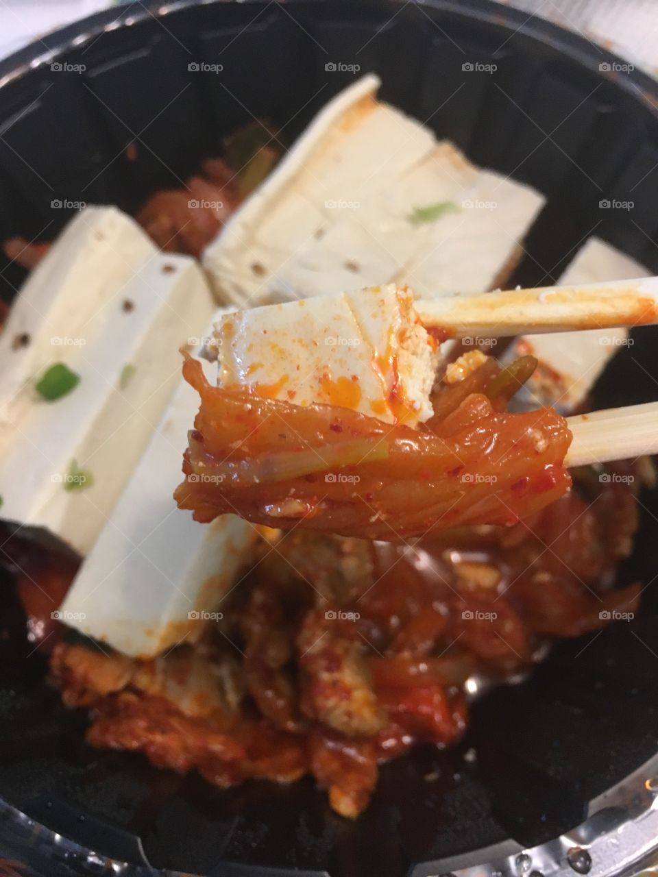 Tofu and kimchi