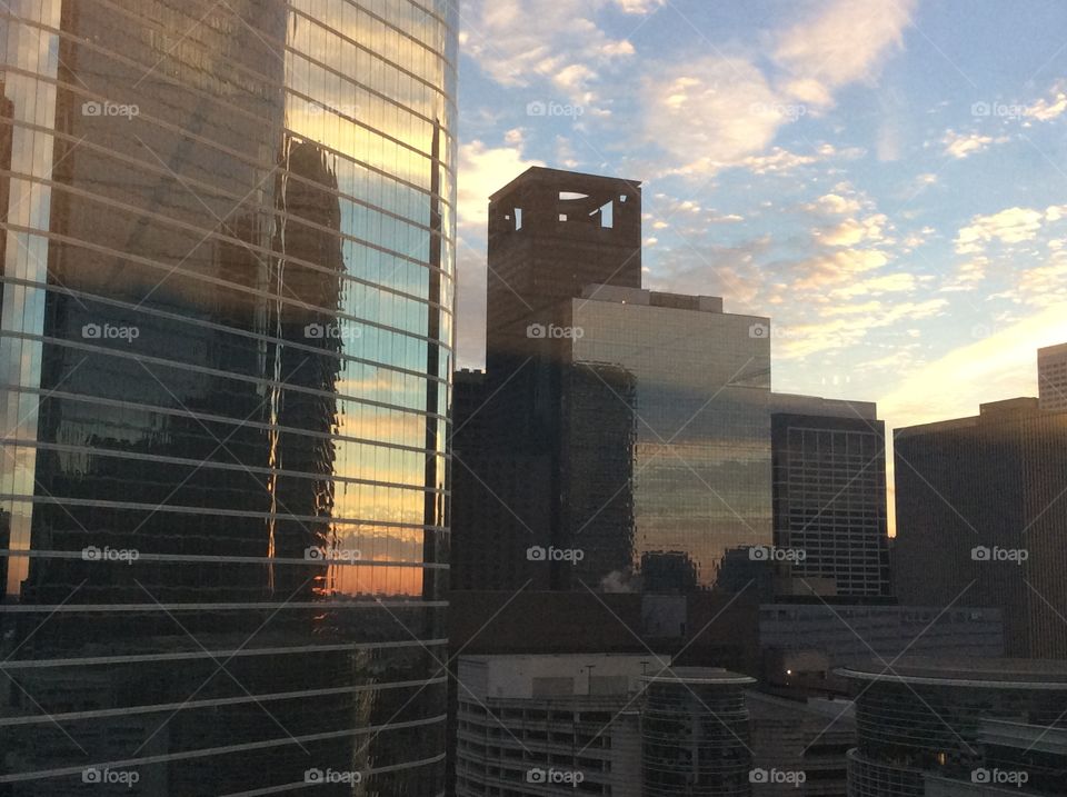 Reflections of a skyscraper