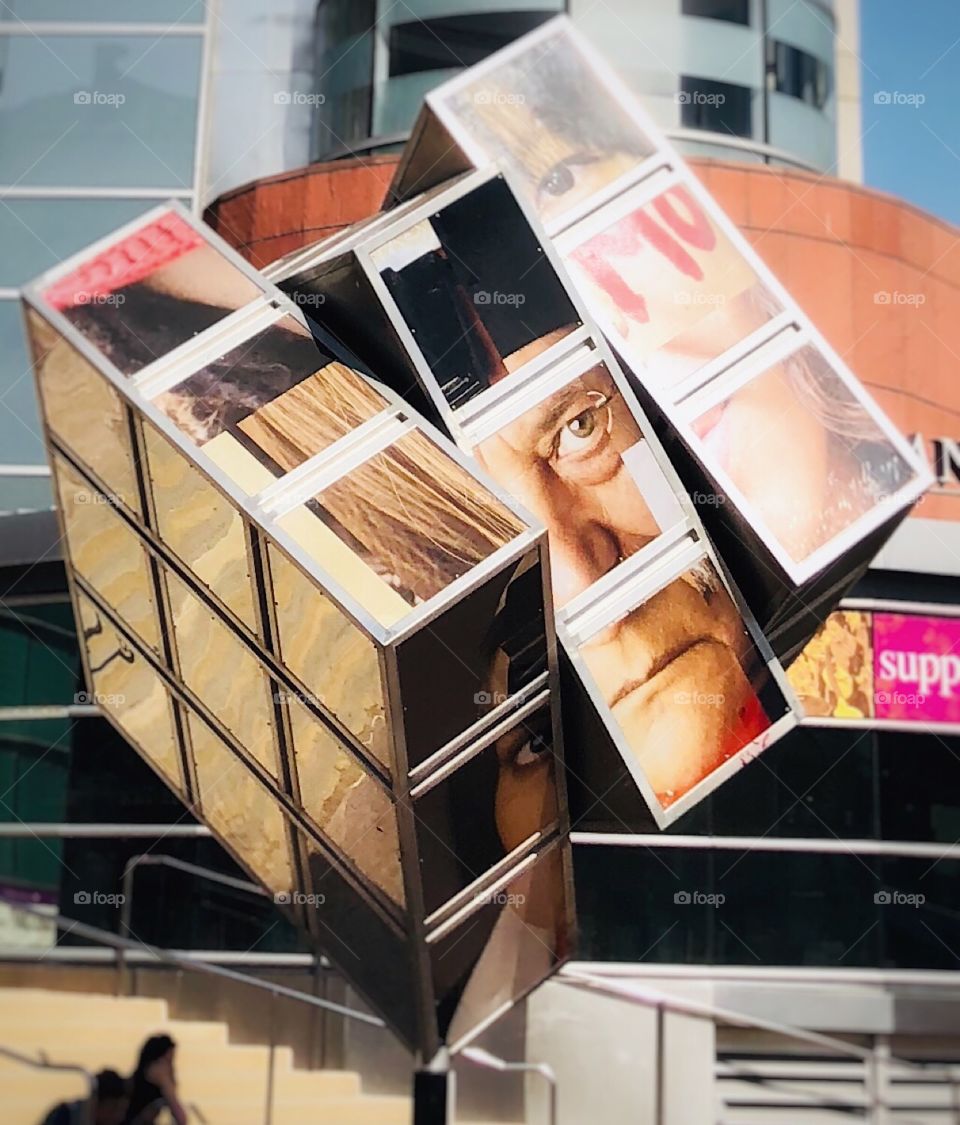 Life size Rubix Cube art