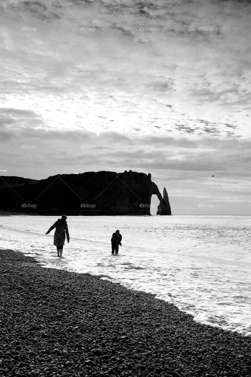 Wading at Etretat 