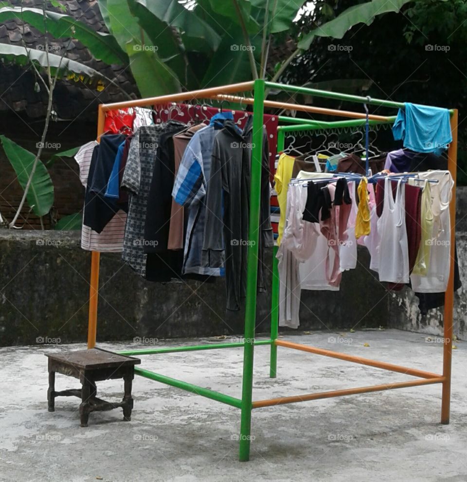 colored clothesline clothes