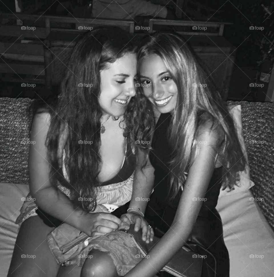 with my freind feeling happy