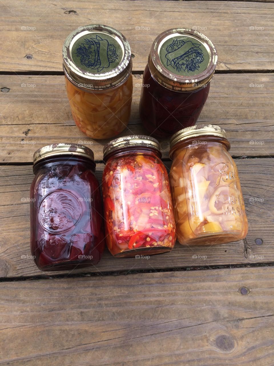 Canned beets and peppers 