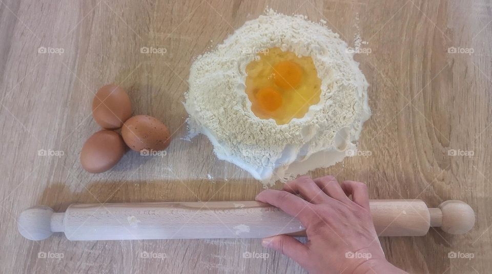 flour and eggs
