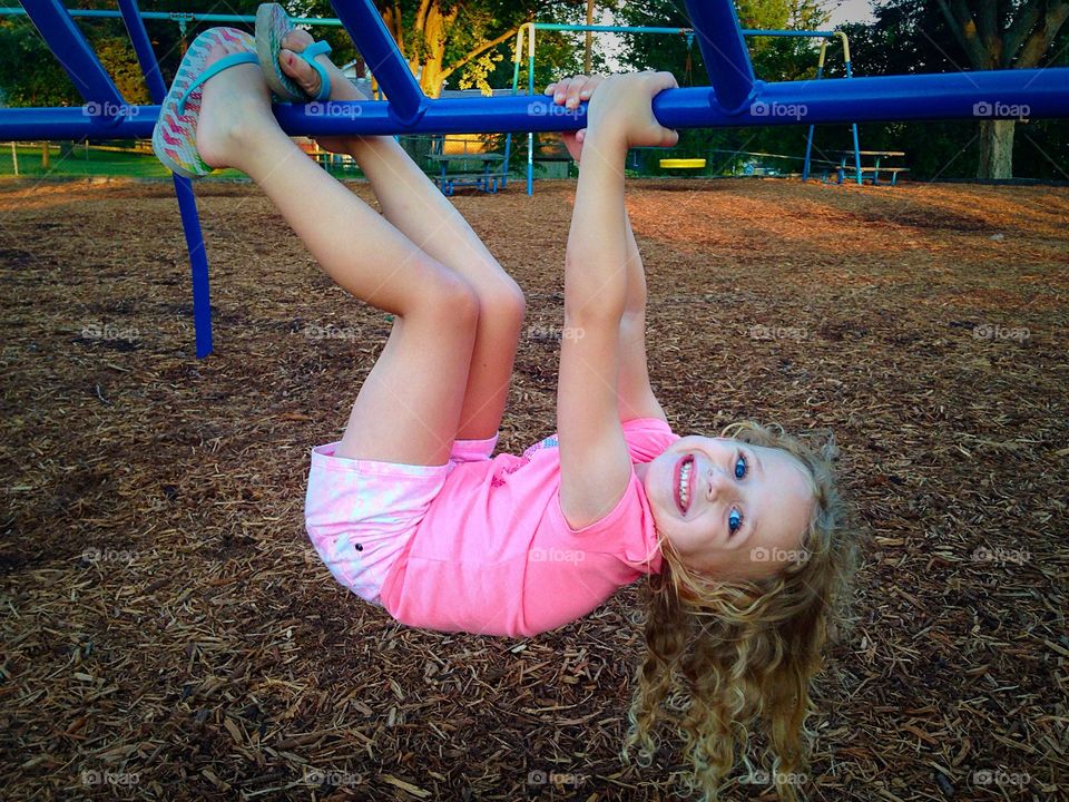 Girl playing in park