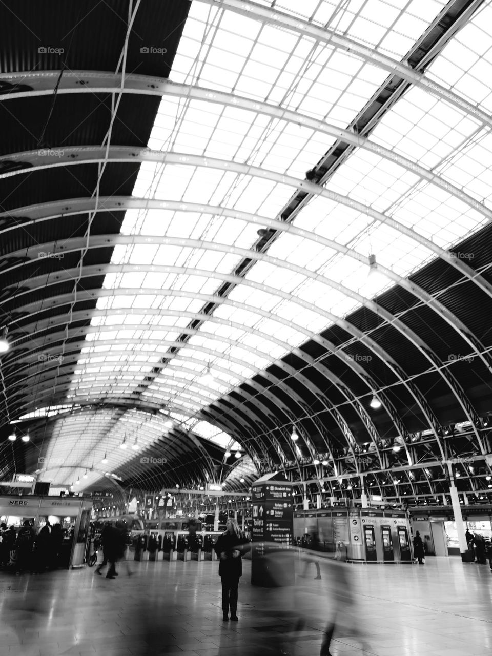 All in Motion - people busy traveling walking from platforms to platforms at the London Paddington Station