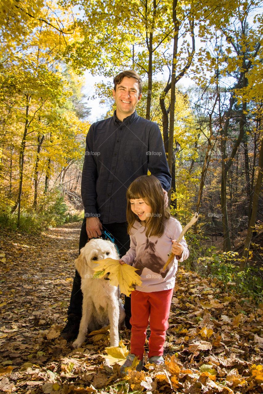 Happy family in a park