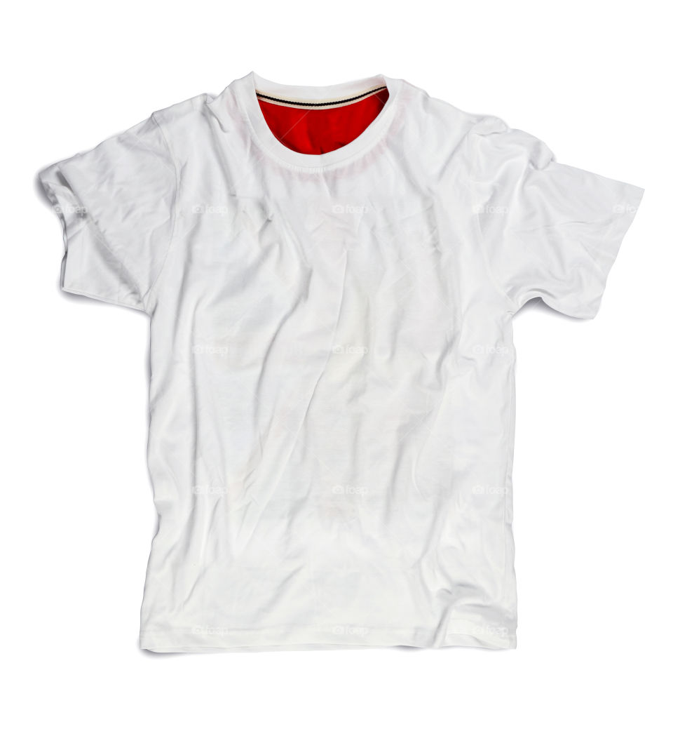 White t-shirt isolated on white background