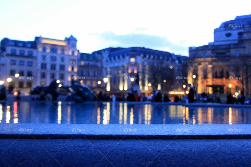 Trafalgar Square at night, London