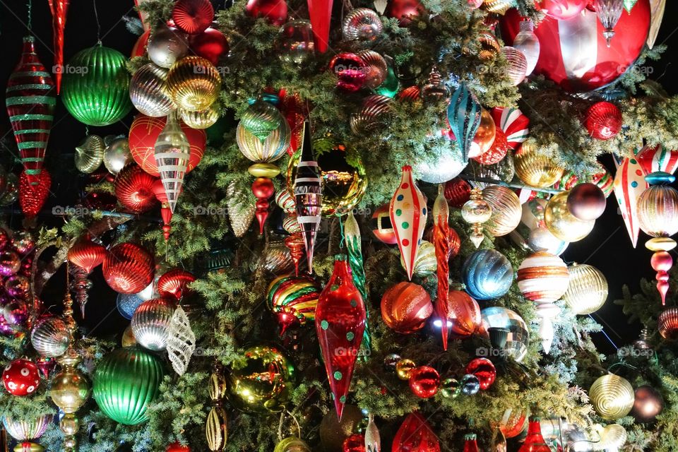 Christmas Ornaments On A Tree