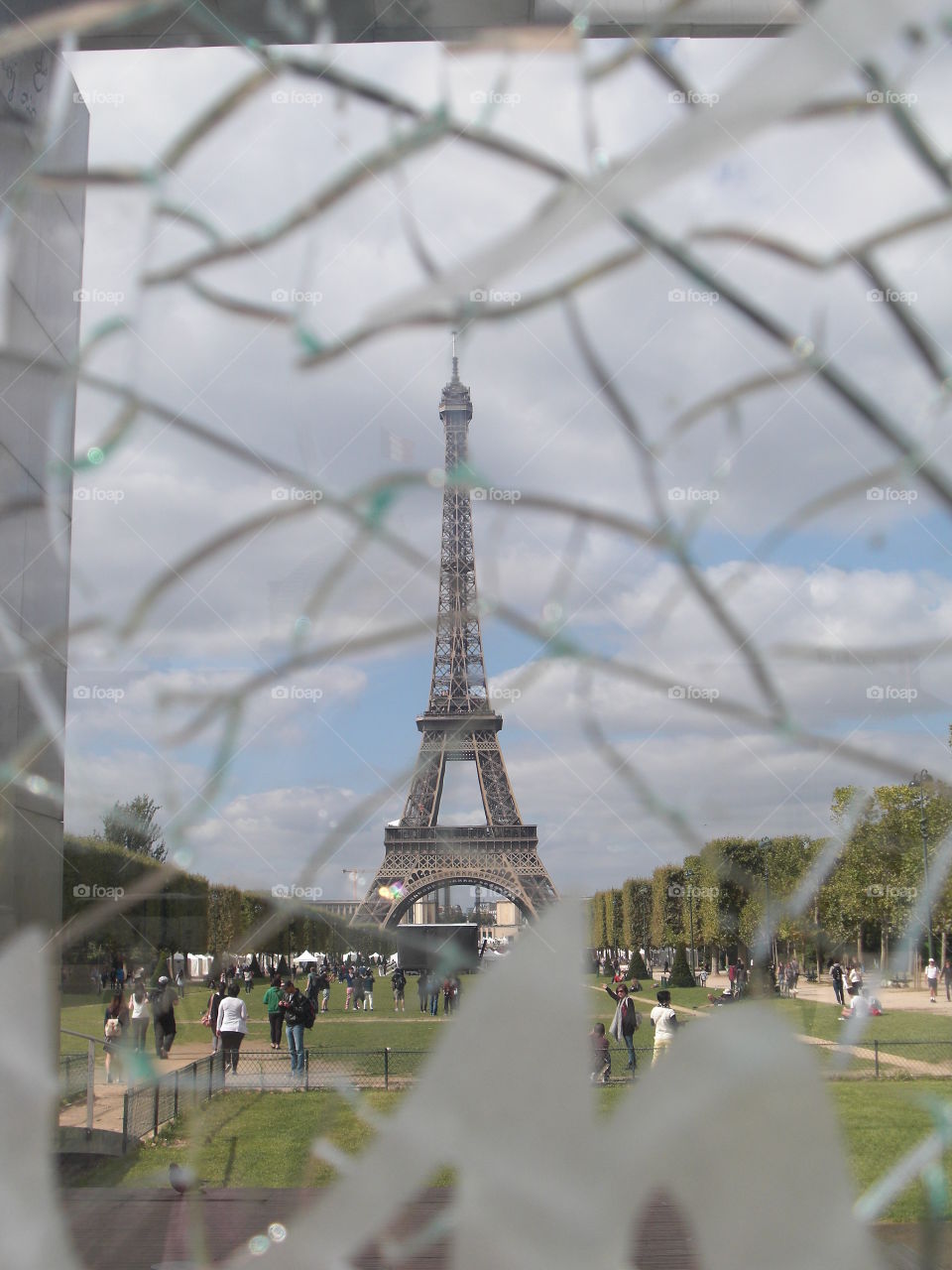 Eiffel tower Paris unusual view